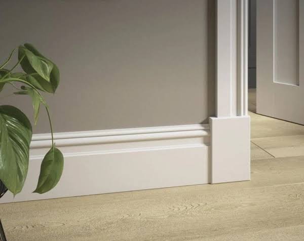White skirting board installation